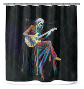 Bluebell Bliss Shower Curtain showcasing a vibrant and elegant design.